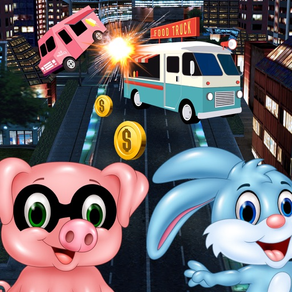 Hover Board Pig Highway Race Sprint Free Game