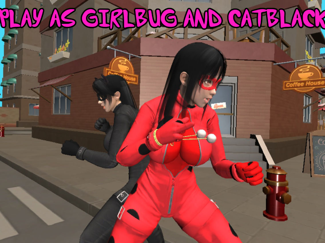 Miraculous Girlbug & Cat Black poster