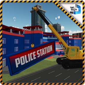 estación de policía de la ciudad y la construcción