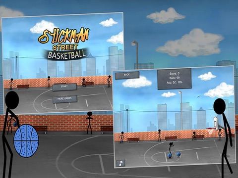 Stick Street Basketball - Stickman Basket Star Training Shooting Game poster