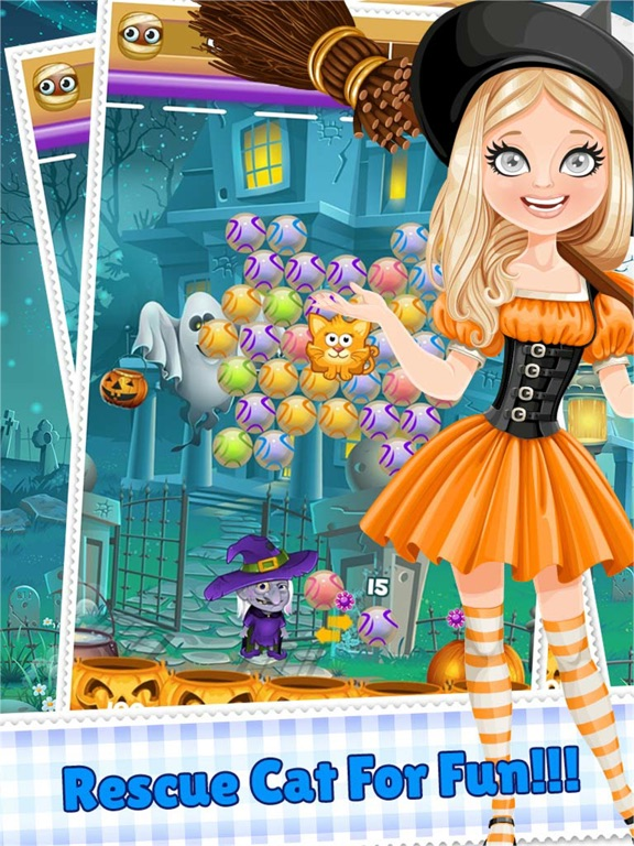 Bubble Spinner Funny Cat Pop Shooter - Addictive Puzzle Witch Action Games poster