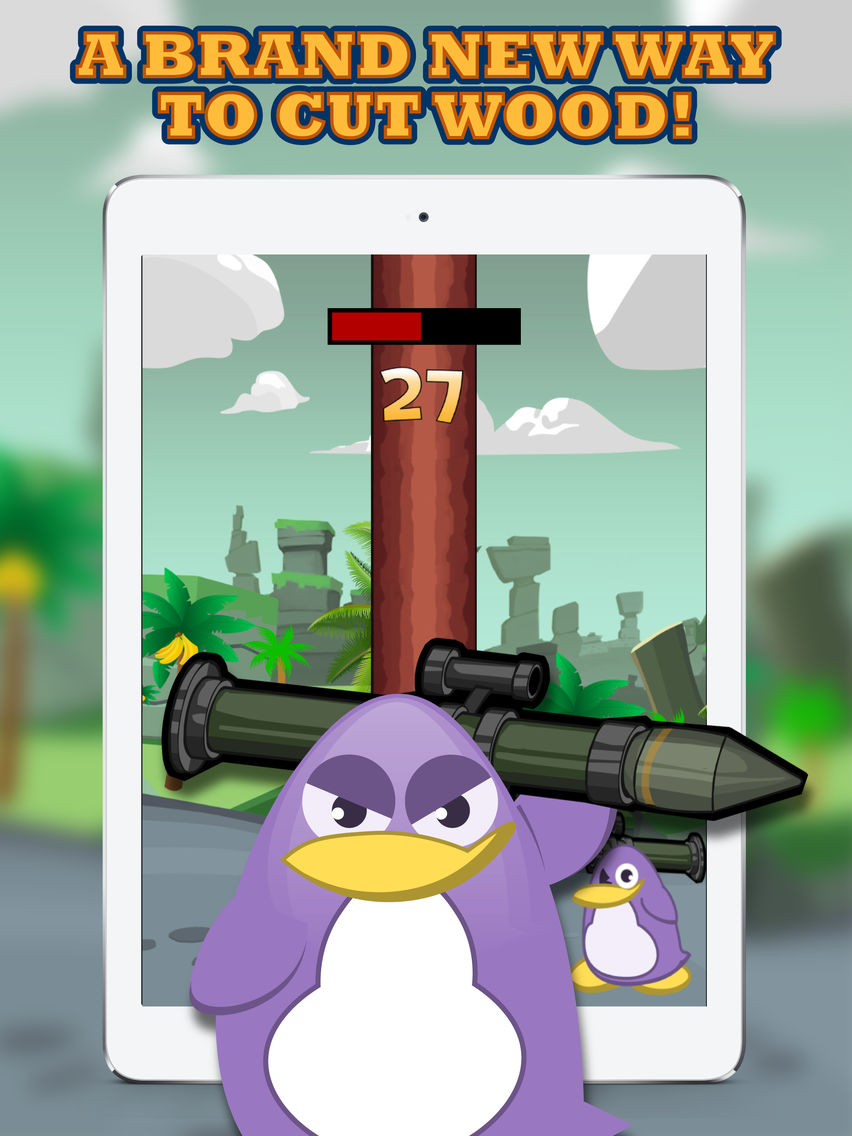 Bazooka Penguin - Shoot the tree poster