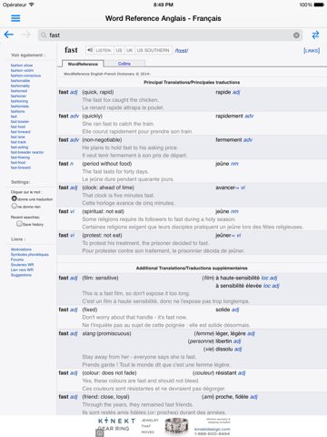 Dictionnaire Anglais WordRef. Affiche