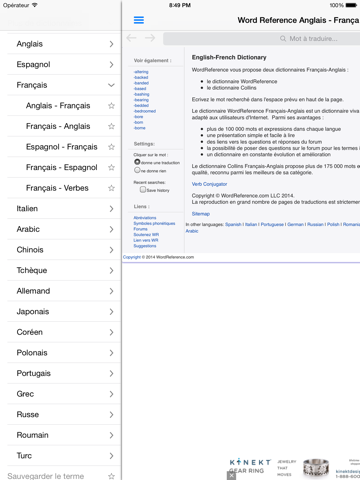 Dictionnaire Anglais WordRef. Affiche