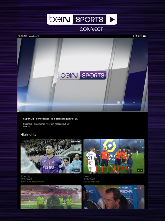 beIN SPORTS CONNECT for iOS (iPhone/iPad/iPod touch) - Free Download at  AppPure