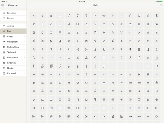 Symbols - unicode keyboard for iOS (iPhone/iPad/iPod touch) Latest ...