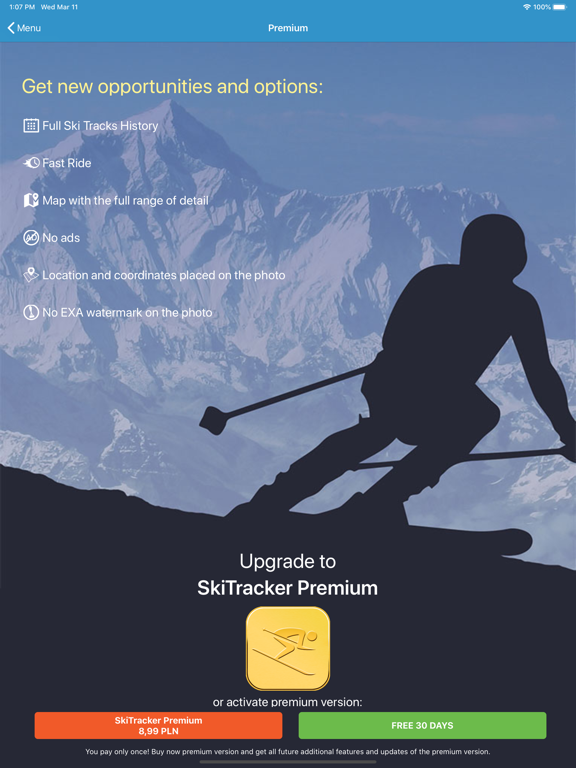 EXA Ski Tracker poster