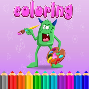 Pages de livre de coloriage Kids Learn Paint for P