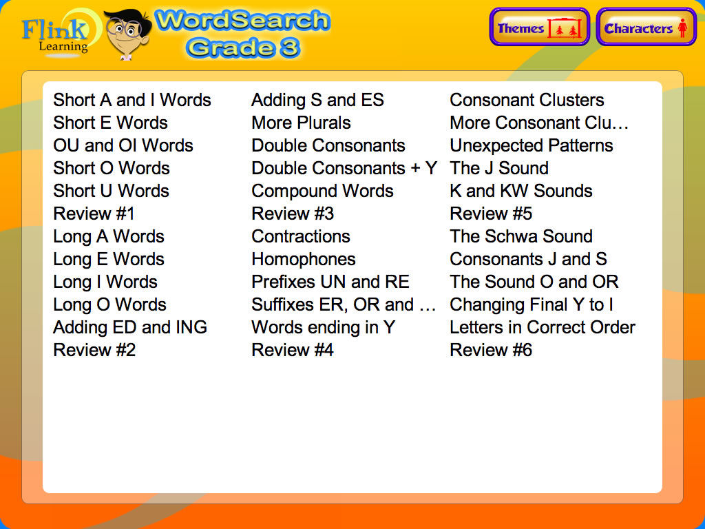 WordSearch Spelling Grades 15 Level Appropriate Spelling Word Search