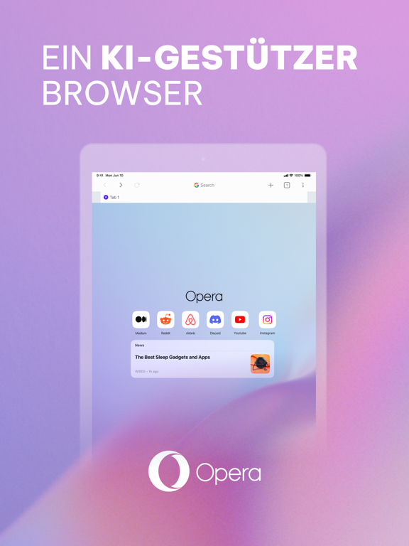 Opera-Browser und VPN Plakat