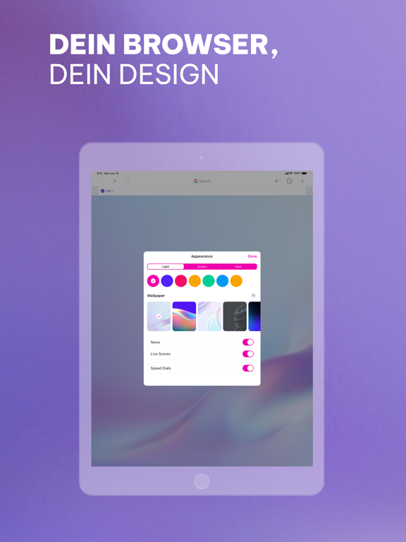 Opera-Browser und VPN Plakat