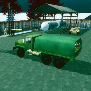 陸軍重型卡車運輸貨物-雪駕駛 3D
