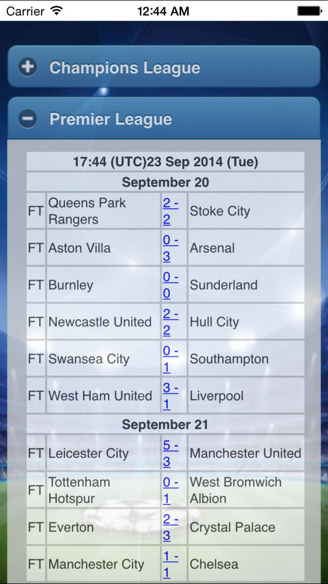 Football Livescore - live results of soccer for iOS (iPhone) - Free
