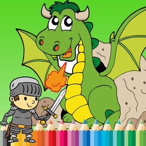 龍塗料和著色書：學習技能最好的有趣的遊戲免費為孩子們