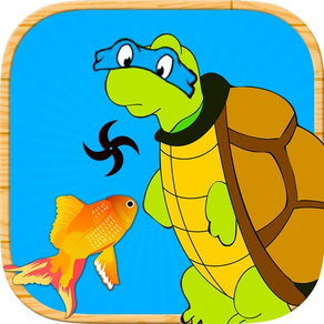 Schildkröte Angeln fangen Schildkröten einen großen Fisch in Tiefsee - Ninja Ausgabe