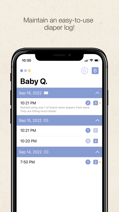 Diaper Tracker - Wet & Dirty for iOS (iPhone/iPad) Latest Version at $0 ...