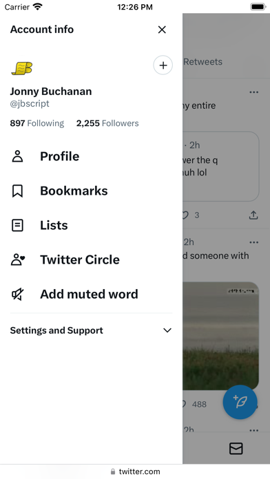 Control Panel for Twitter poster