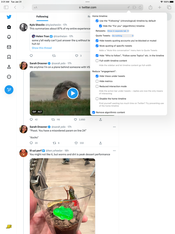 Control Panel for Twitter poster