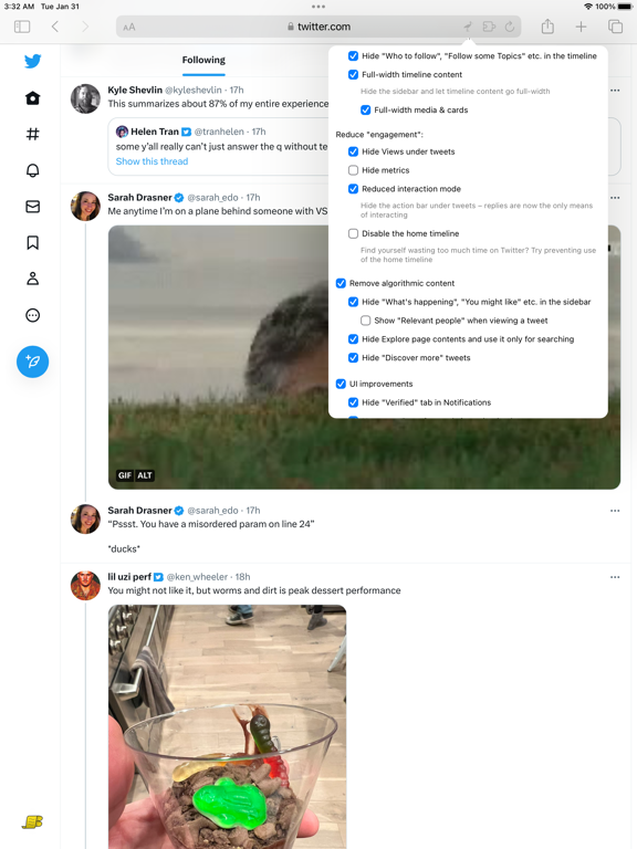 Control Panel for Twitter poster