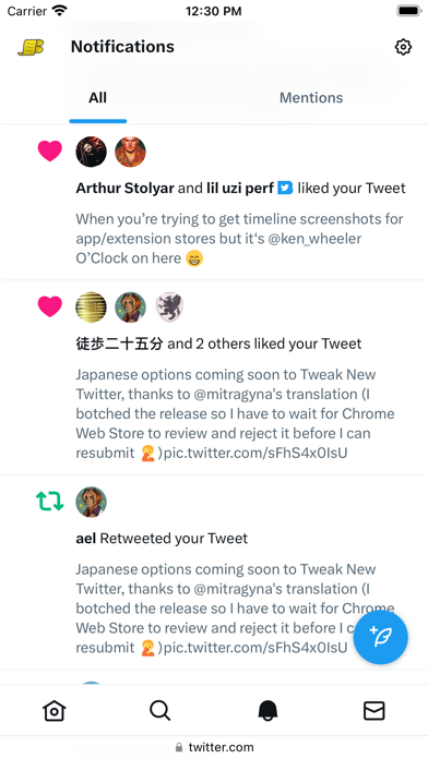 Control Panel for Twitter poster