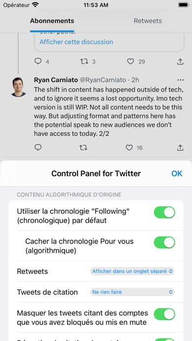 Control Panel for Twitter Affiche