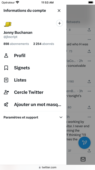 Control Panel for Twitter Affiche