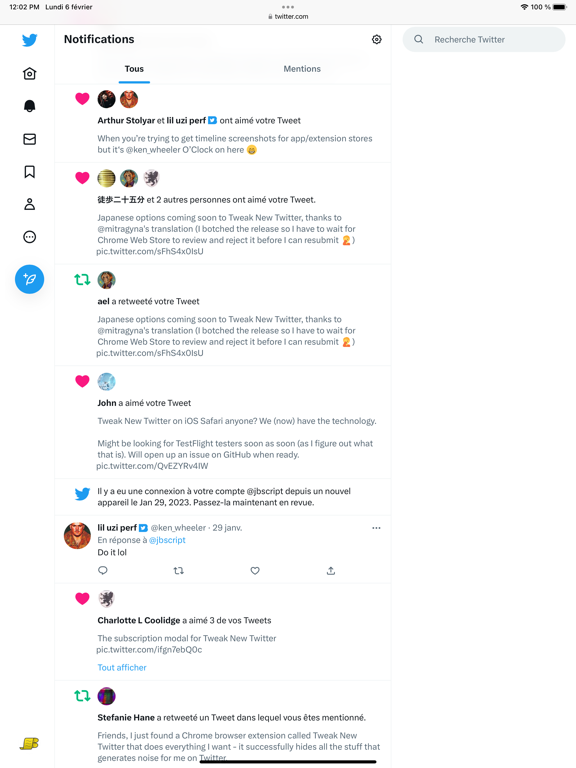 Control Panel for Twitter Affiche