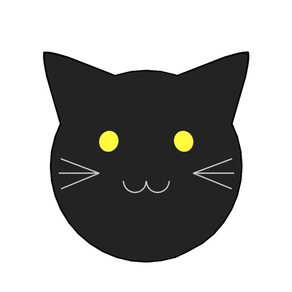 black cat ball sticker