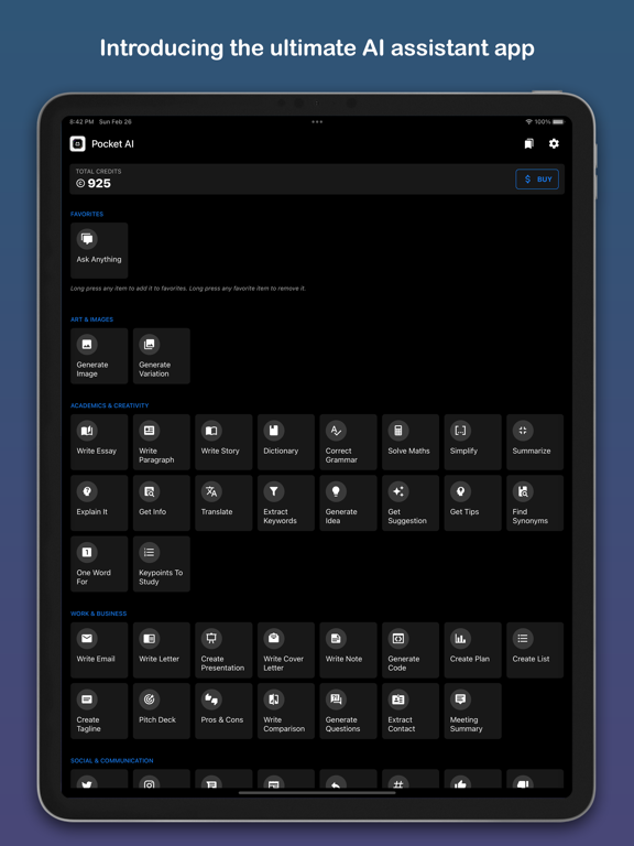 Pocket AI AI Chat & Writer لنظام iOS (iPhone/iPad/iPod touch) قم