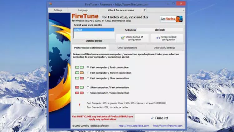 FireTune for Firefox