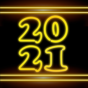 New Year Neon Stickers 2021
