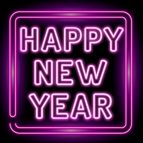 Happy New Year Neon Stickers