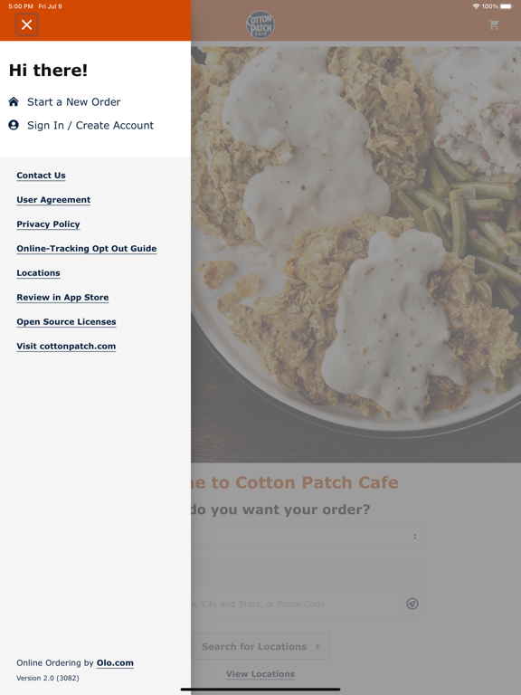 Cotton Patch Cafe Ordering poster