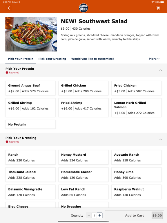 Cotton Patch Cafe Ordering poster