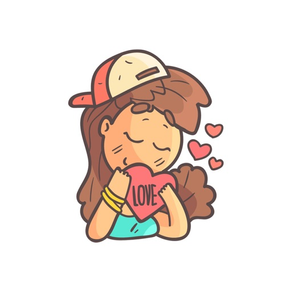 Skater Girl in a Cap Stickers