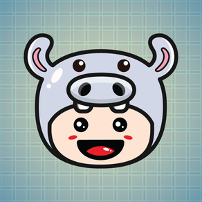 Sticker Me Hippo Mascot Boy