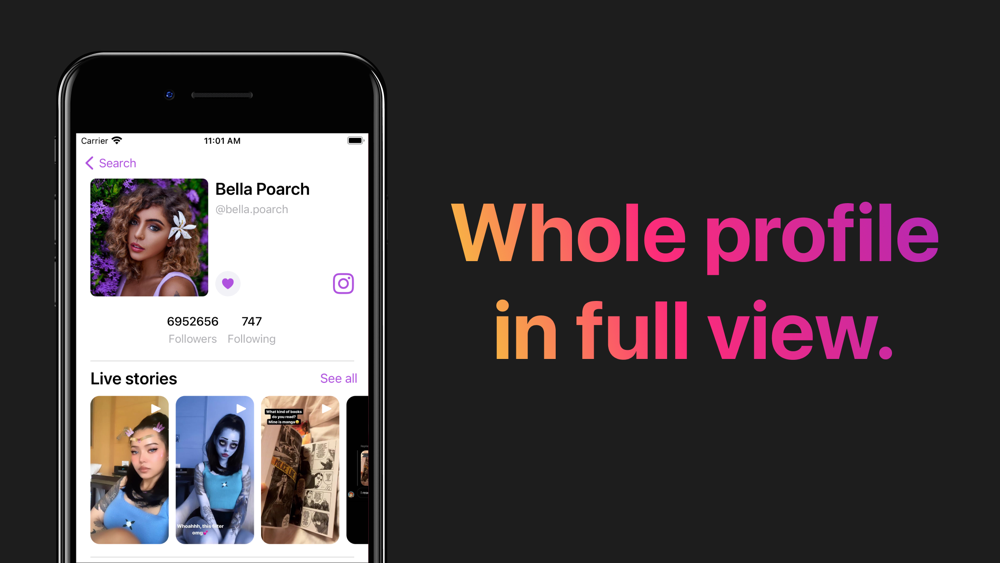 Big Profile Zoom for Instagram by Maria Varfolomeeva