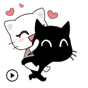 Animated Sweet Cat Couple