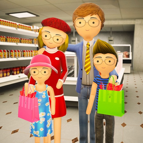 Shopping Mall-stickman famille