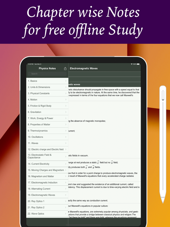 Physics Notes Study poster