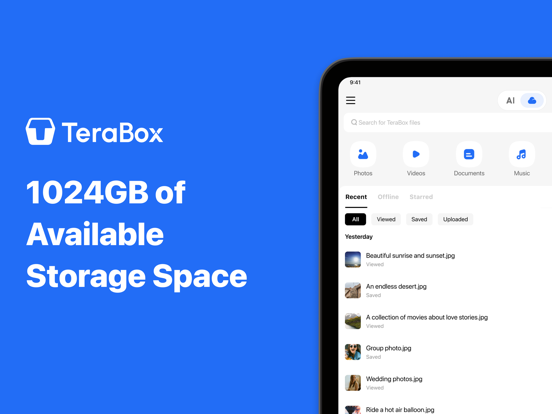 TeraBox: 1TB Cloud & AI Space for iOS (iPhone/iPad) - Free Download at