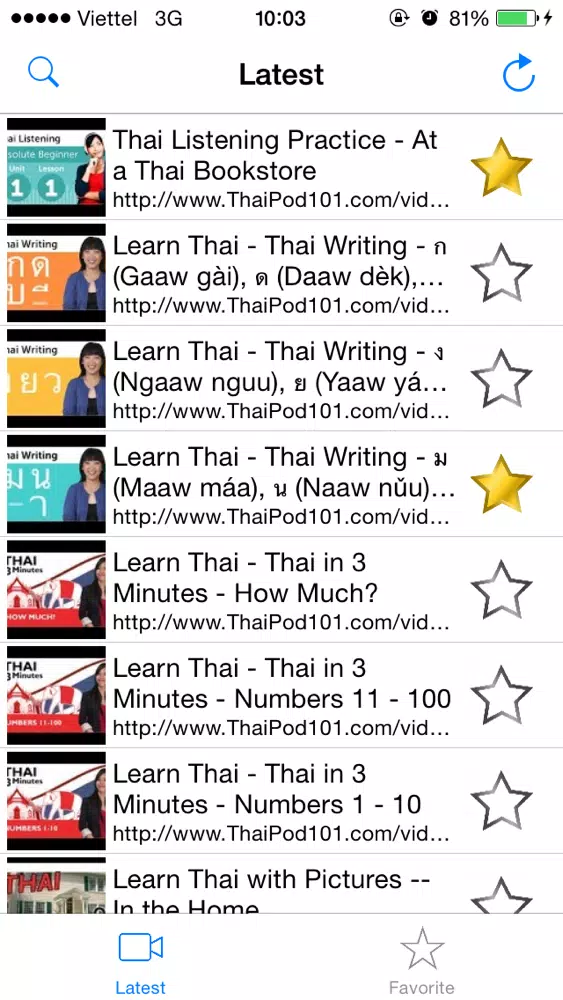 Capturas de tela do Learn Thai in Videos