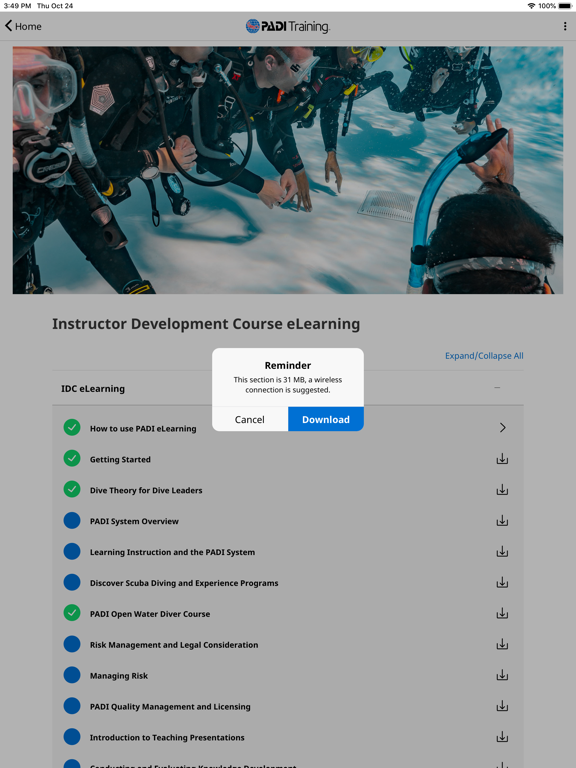 PADI Training poster