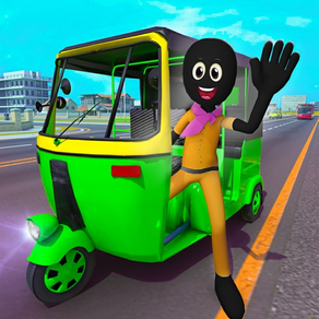 Stickman Auto Rickshaw Driver