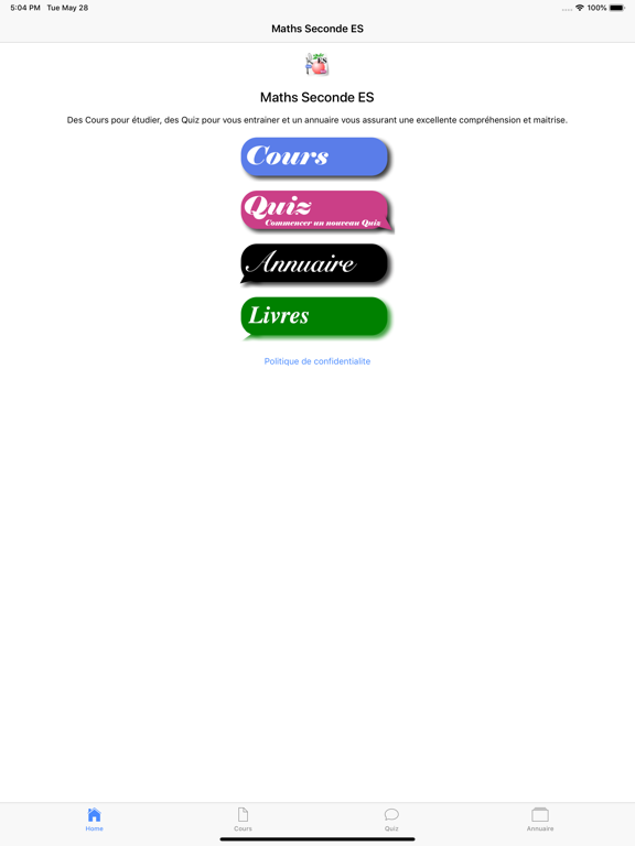 Maths Seconde ES poster