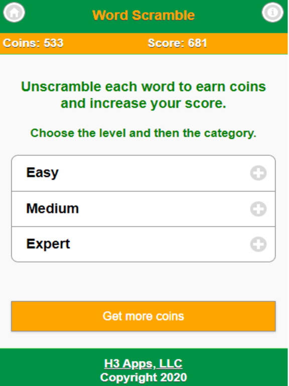 Word Scramble Game for iOS (iPhone/iPad/iPod touch) Free Download at