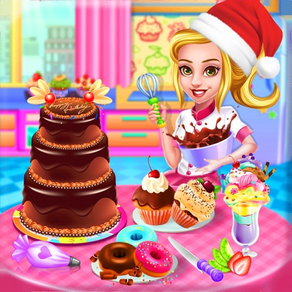 Boneca de Natal cozinhar bolos