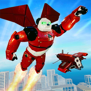 Flying Panda Robots War Battle