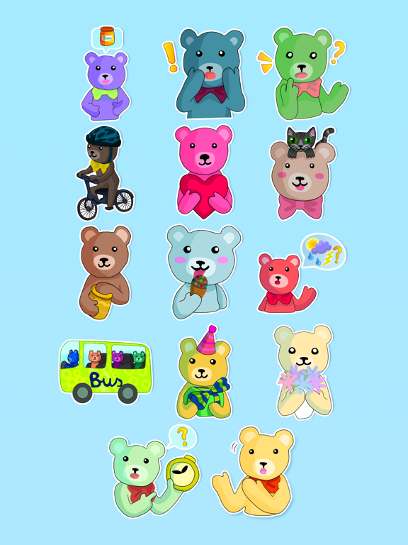 Sweet Teddy Bear Stickers poster