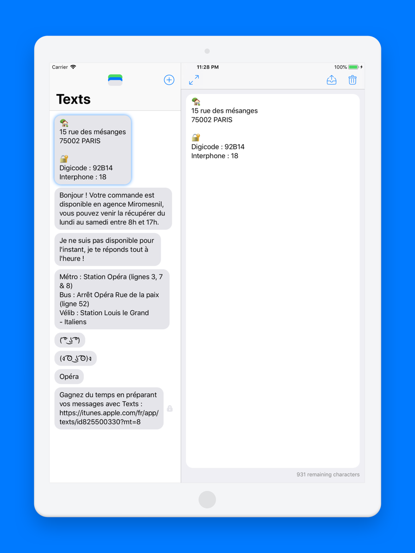 Texts poster